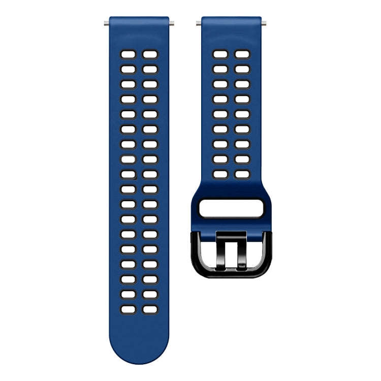 For Samsung Galaxy Watch 6 / 6 Classic Dual-row Hole Two Color Silicone Watch Band(Midnight Blue ...