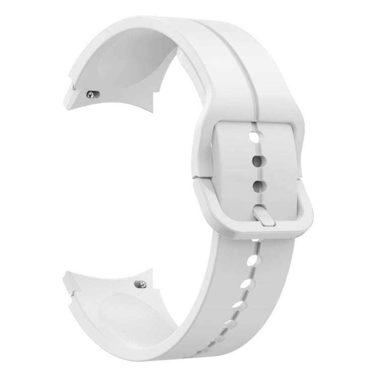 For Samsung Galaxy Watch 6 / 6 Classic Colorful Buckle Silicone Watch Band(White)