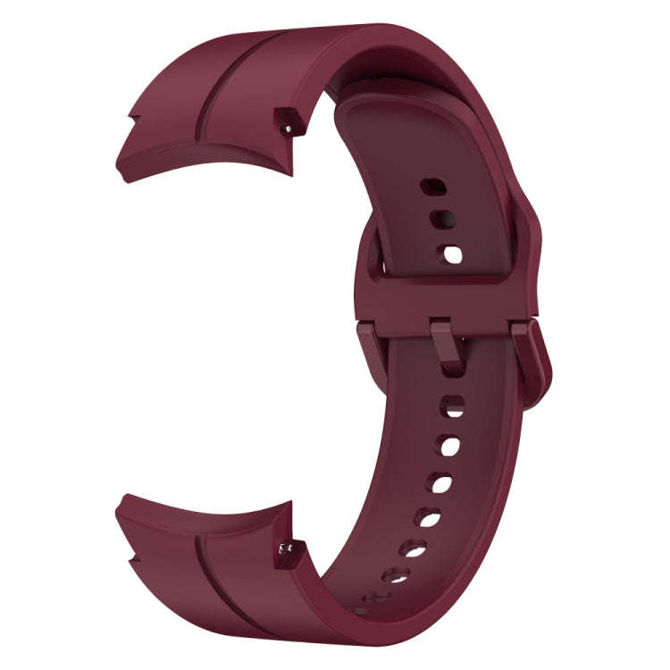 For Samsung Galaxy Watch 6 / 6 Classic Colorful Buckle Silicone Watch Band(Wine Red)