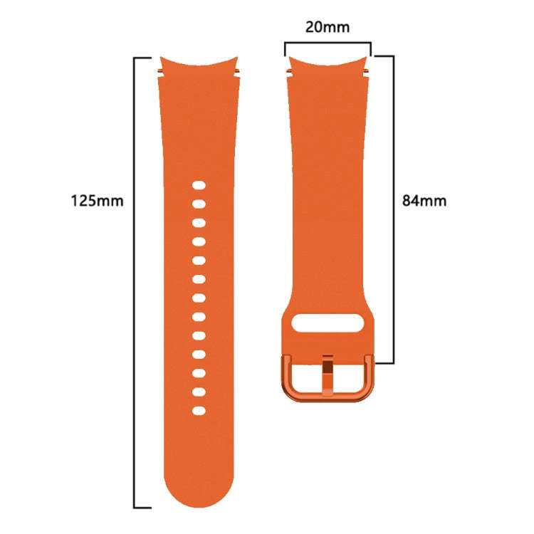 For Samsung Galaxy Watch 6 / 6 Classic Colorful Buckle Silicone Sport Watch Band(Orange)