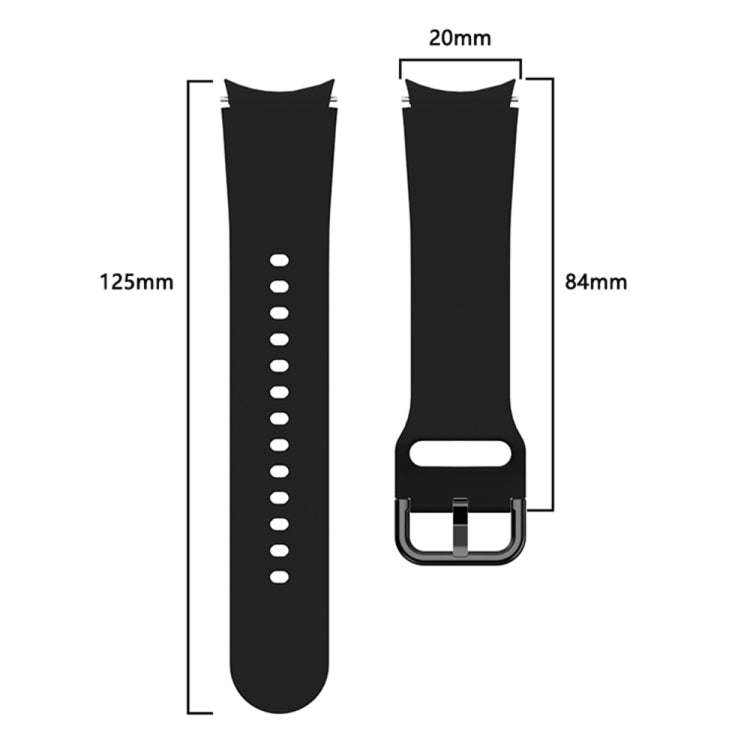 For Samsung Galaxy Watch 6 / 6 Classic Colorful Buckle Silicone Sport Watch Band(Black)