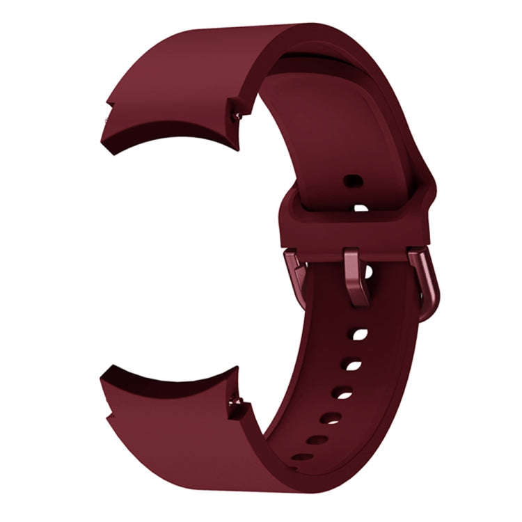 For Samsung Galaxy Watch 6 / 6 Classic Colorful Buckle Silicone Sport Watch Band(Wine Red)