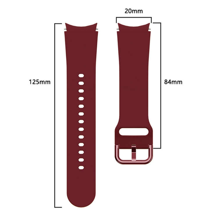 For Samsung Galaxy Watch 6 / 6 Classic Colorful Buckle Silicone Sport Watch Band(Wine Red)