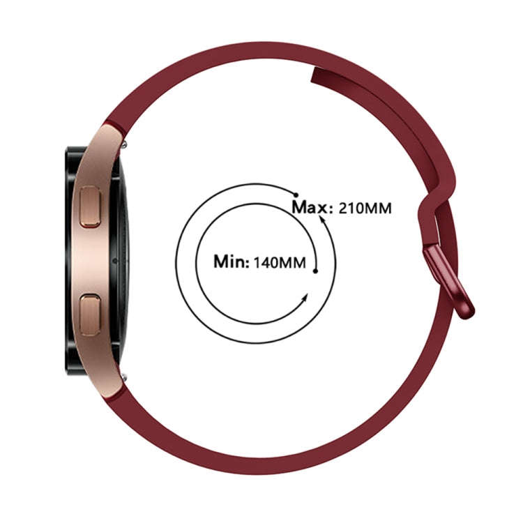 For Samsung Galaxy Watch 6 / 6 Classic Colorful Buckle Silicone Sport Watch Band(Wine Red)
