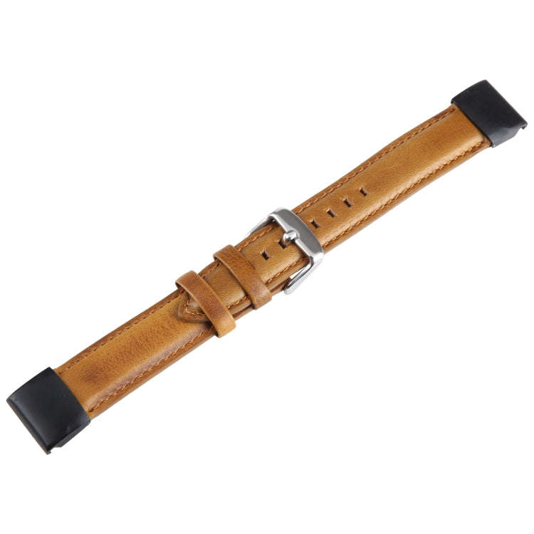 For Garmin Fenix 7 22mm Bamboo Joint Texture Genuine Leather Watch Band(Brown)