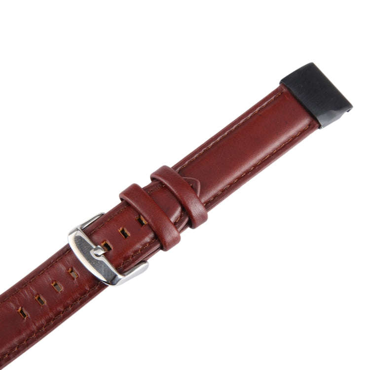 For Garmin Fenix 7 22mm Bamboo Joint Texture Genuine Leather Watch Band(Wine Red)