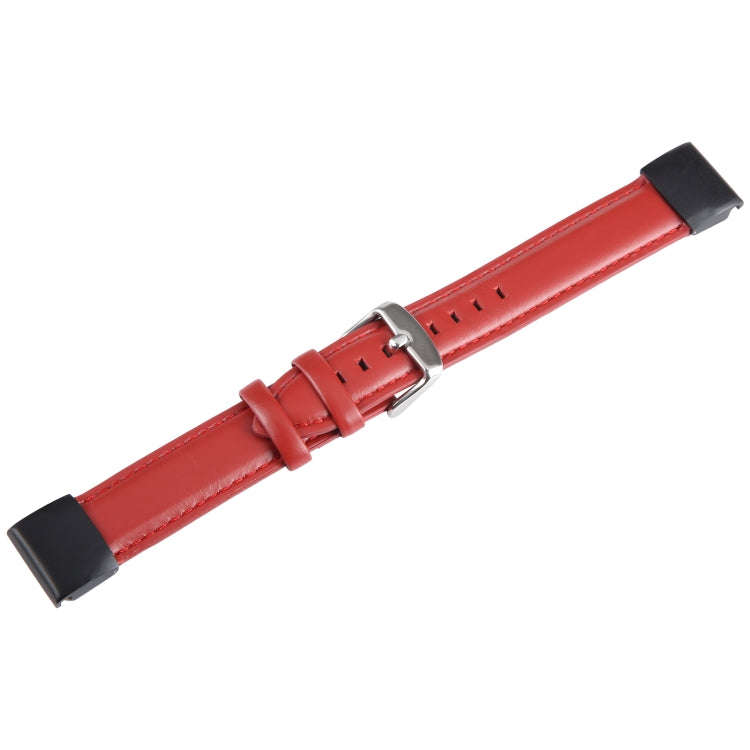 For Garmin Fenix 7 22mm Bamboo Joint Texture Genuine Leather Watch Band(Red)