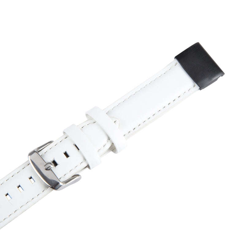 For Garmin Fenix 7 22mm Bamboo Joint Texture Genuine Leather Watch Band(White)