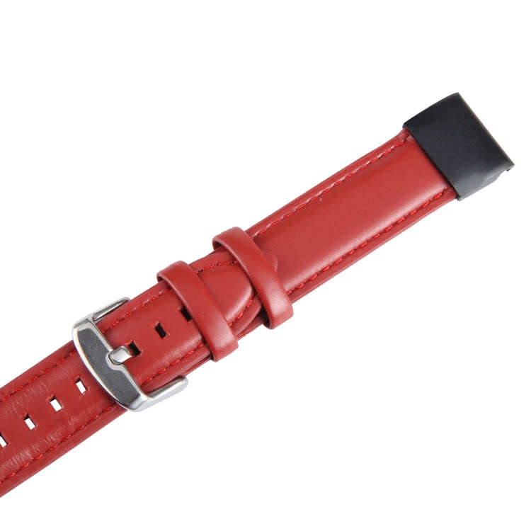 For Garmin Fenix 7X 26mm Bamboo Joint Texture Genuine Leather Watch Band(Red)