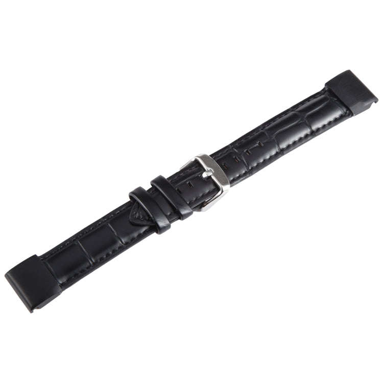 For Garmin Fenix 7X 26mm Bamboo Joint Texture Genuine Leather Watch Band(Bamboo Black)