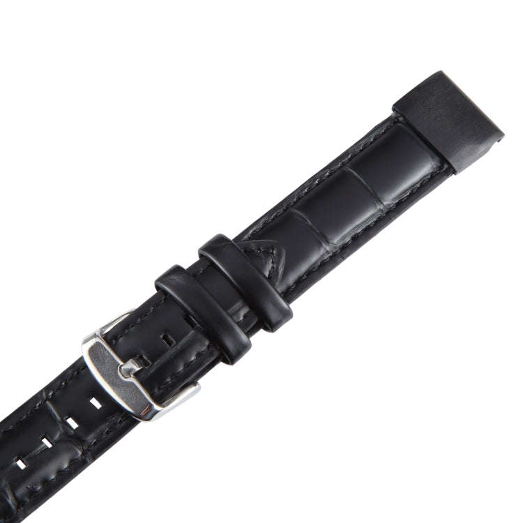 For Garmin Fenix 7X 26mm Bamboo Joint Texture Genuine Leather Watch Band(Bamboo Black)