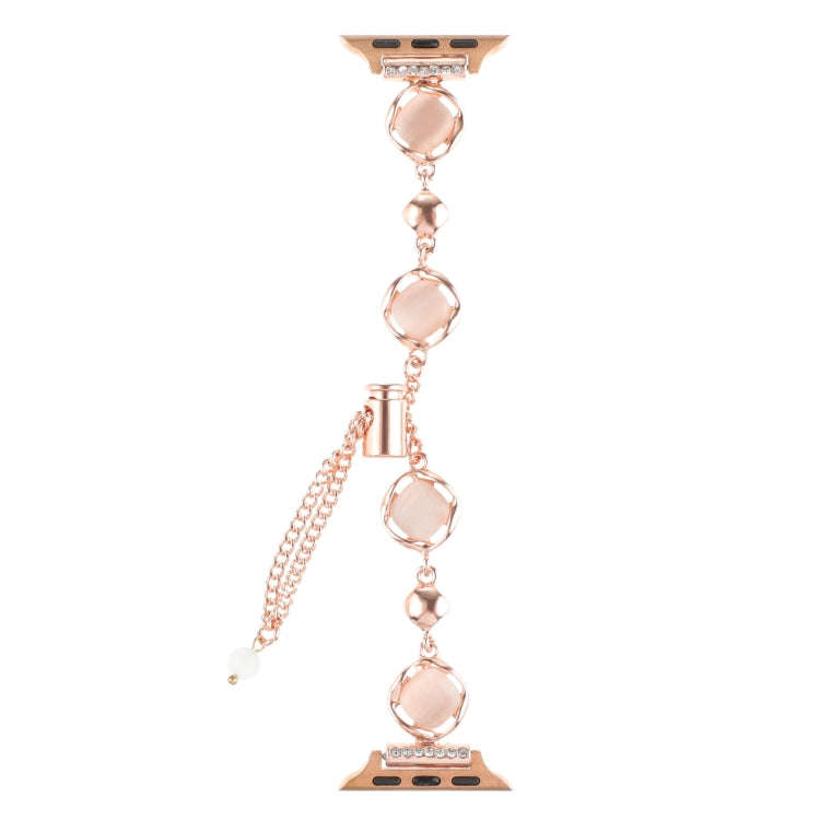 For Apple Watch Ultra 2 49mm Shell Metal Chain Bracelet Watch Band(Rose Gold)