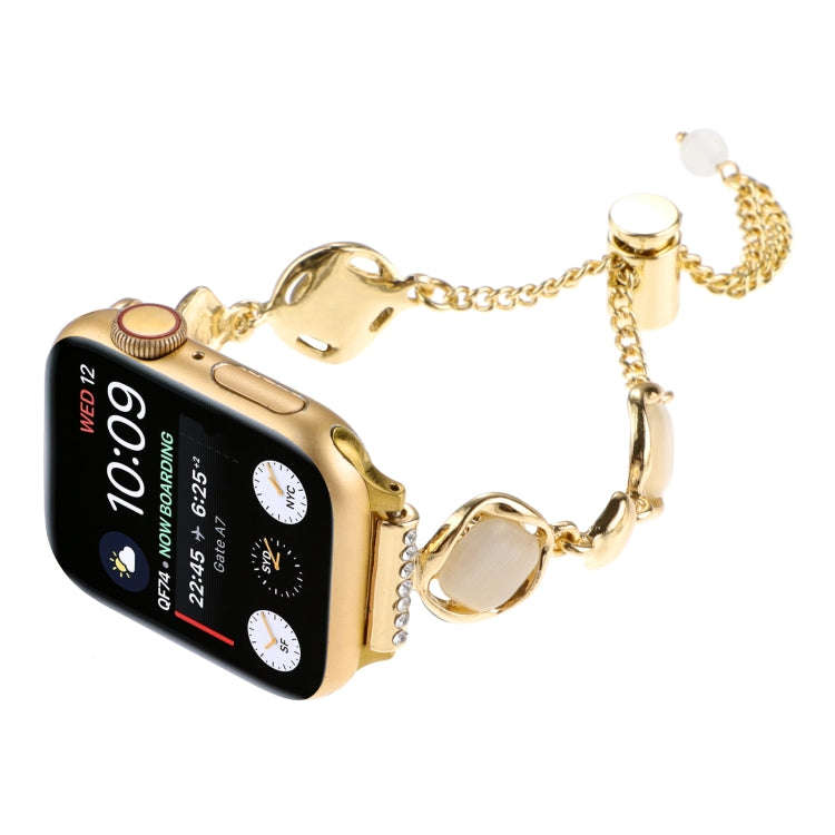 For Apple Watch Ultra 49mm Shell Metal Chain Bracelet Watch Band(Gold)
