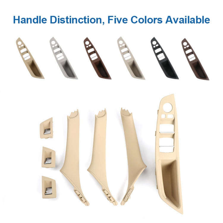For BMW F10 / F18 5 Series 7pcs Car Inside Doors Handle Pull Trim Cover, Right Driving, 514172258...