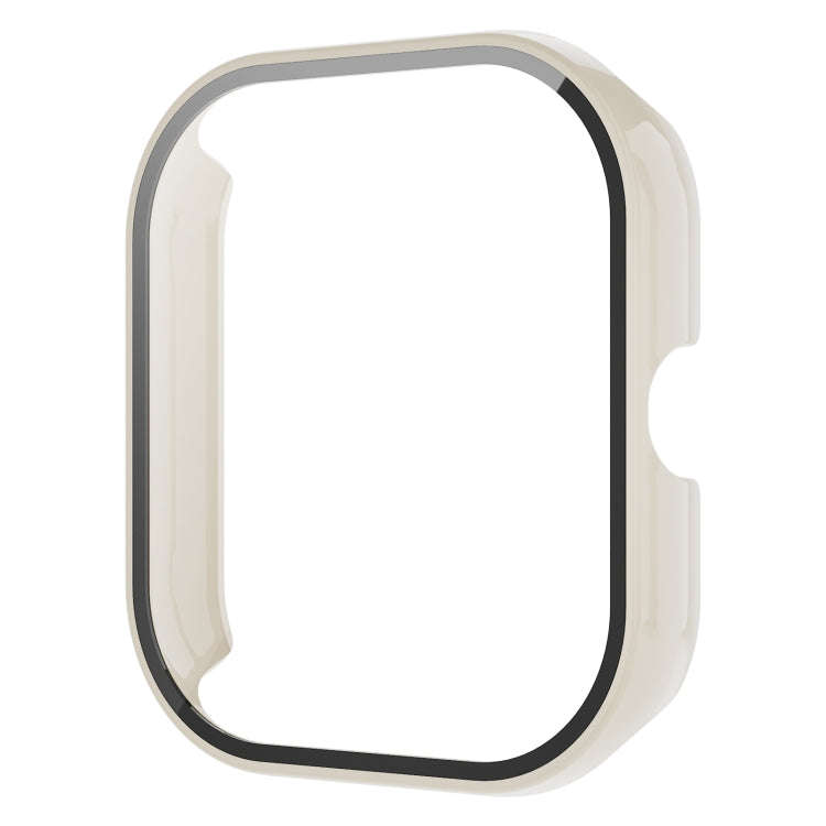For Redmi Watch 4 PC + Tempered Glass Integrated Watch Protective Case(Ivory White)