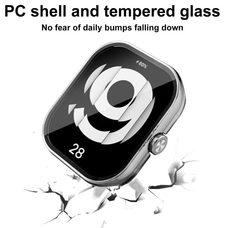 For Redmi Watch 4 PC + Tempered Glass Integrated Watch Protective Case(Transparent)