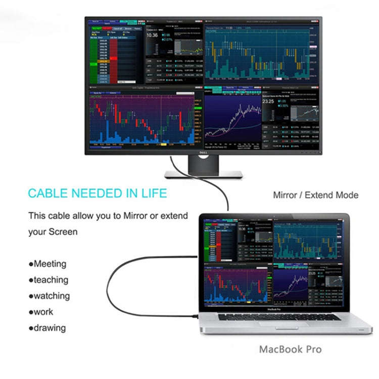 4K 60Hz USB-C / Type-C to HDMI HD Adapter Cable, Length: 1.8m(Black)