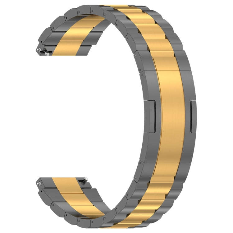 For Huawei Watch GT4 / GT3 / GT2 / GT 46mm Three Strains HW Buckle Metal Watch Band(Grey Gold)