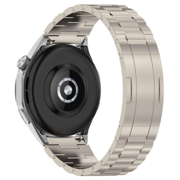 For Huawei Watch GT4 / GT3 / GT2 / GT 46mm Three Strains HW Buckle Metal Watch Band(Titanium Color)