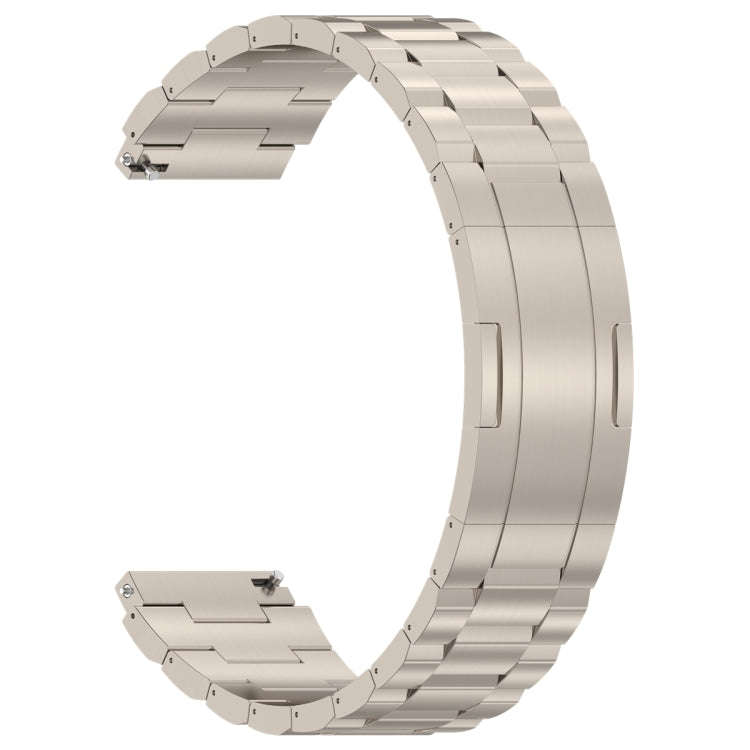 For Huawei Watch GT4 / GT3 / GT2 / GT 46mm Three Strains HW Buckle Metal Watch Band(Titanium Color)