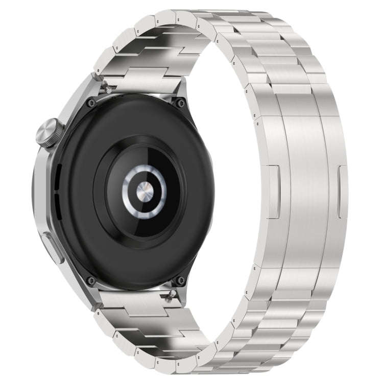 For Huawei Watch GT4 / GT3 / GT2 / GT 46mm Three Strains HW Buckle Metal Watch Band(Silver)