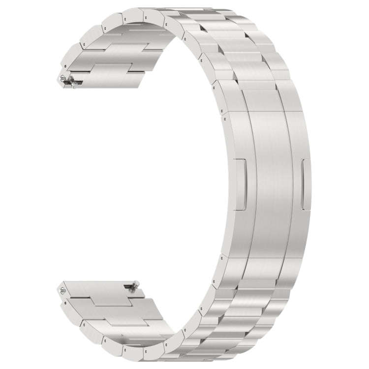For Huawei Watch GT4 / GT3 / GT2 / GT 46mm Three Strains HW Buckle Metal Watch Band(Silver)