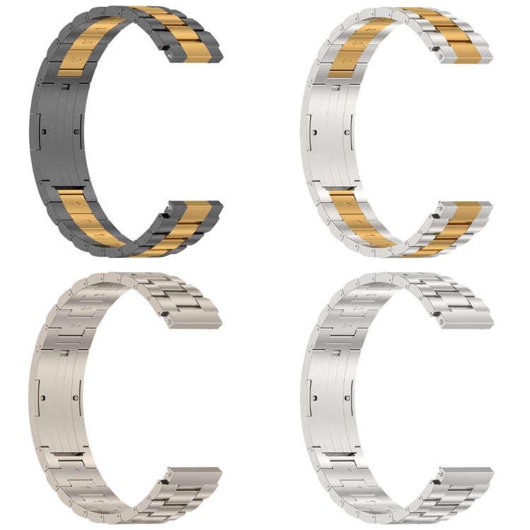 For Huawei Watch GT4 / GT3 / GT2 / GT 46mm Three Strains HW Buckle Metal Watch Band(Grey Gold)