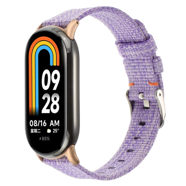 For Xiaomi Mi Band 8 Nylon Canvas Watch Band(Lavender Purple)
