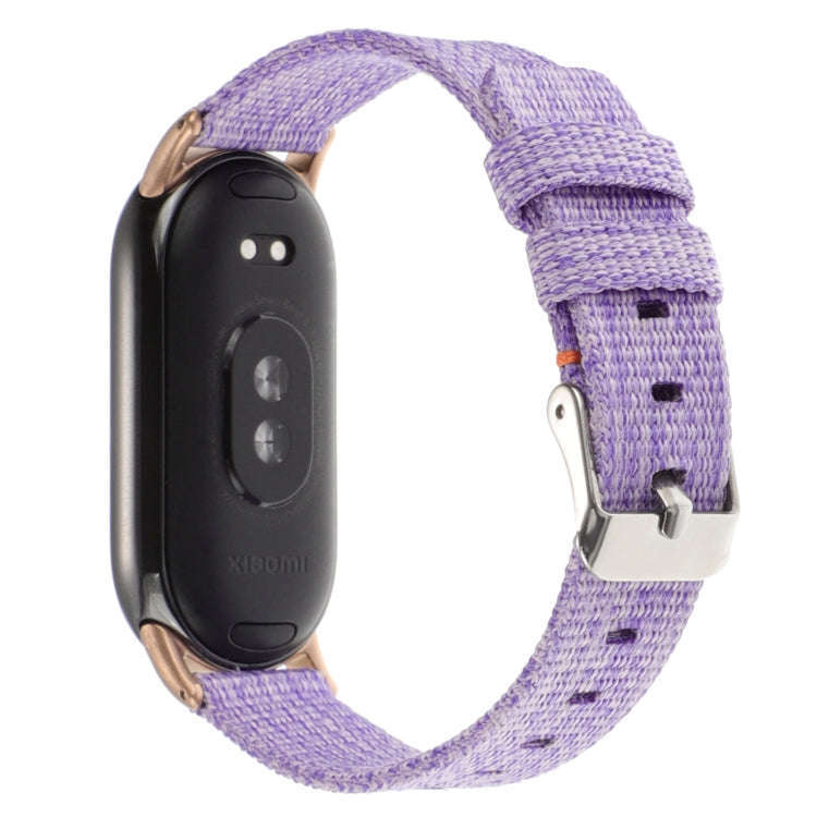 For Xiaomi Mi Band 8 Nylon Canvas Watch Band(Lavender Purple)