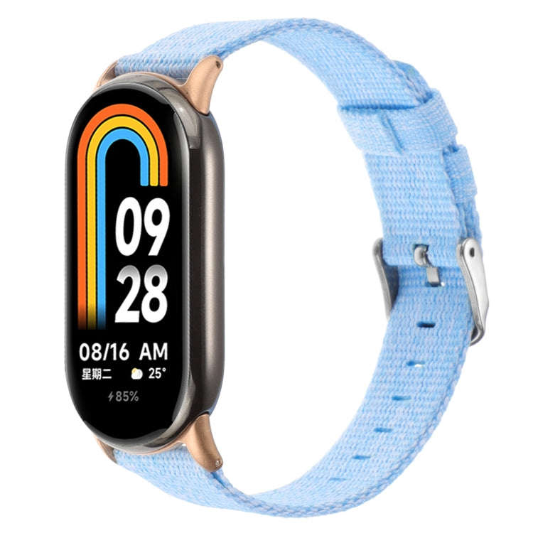 For Xiaomi Mi Band 8 Nylon Canvas Watch Band(Sky Blue)