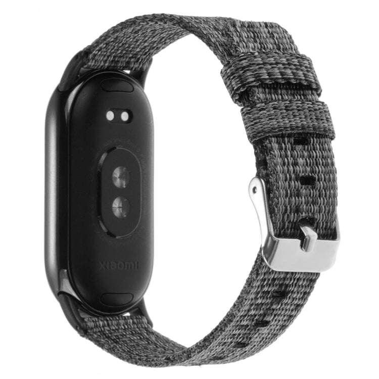 For Xiaomi Mi Band 8 Nylon Canvas Watch Band(Grey)
