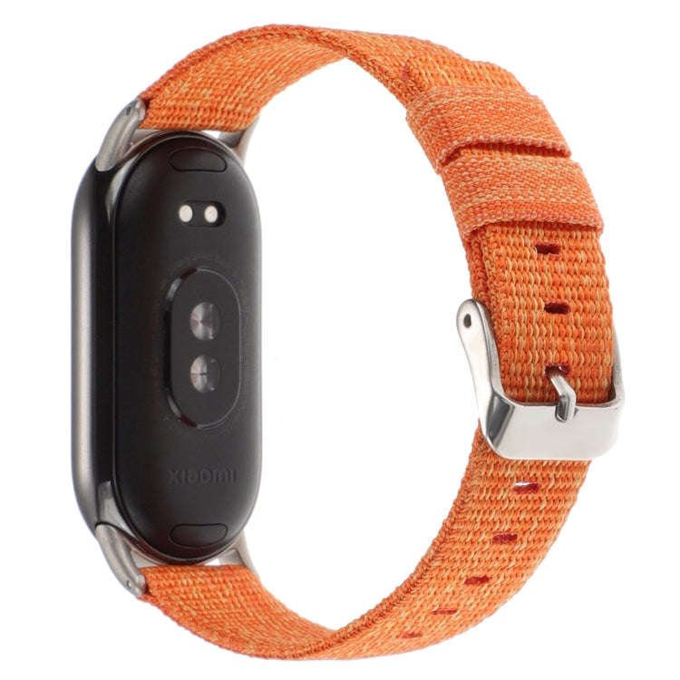 For Xiaomi Mi Band 8 Nylon Canvas Watch Band(Orange)