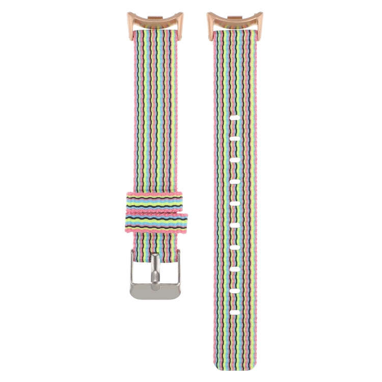 For Xiaomi Mi Band 8 Nylon Canvas Watch Band(Colorful Stripe)
