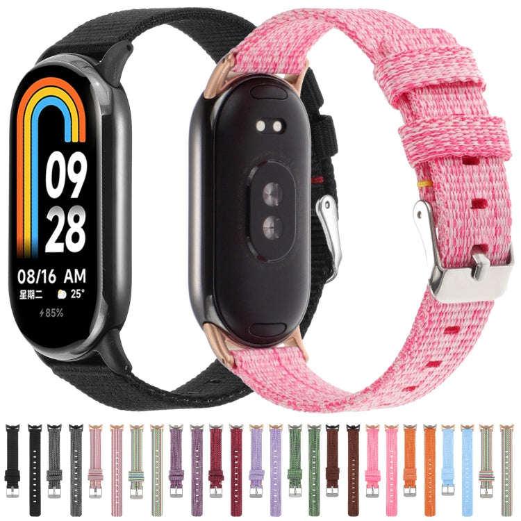 For Xiaomi Mi Band 8 Nylon Canvas Watch Band(Grey)
