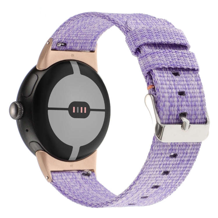 For Google Pixel Watch 2 / Pixel Watch Nylon Canvas Watch Band(Lavender Purple)