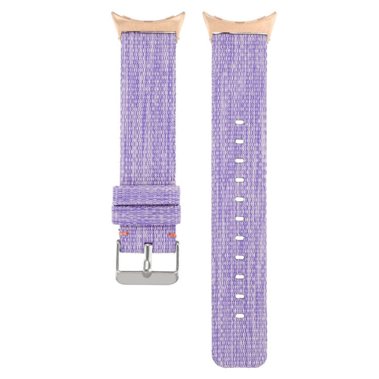 For Google Pixel Watch 2 / Pixel Watch Nylon Canvas Watch Band(Lavender Purple)