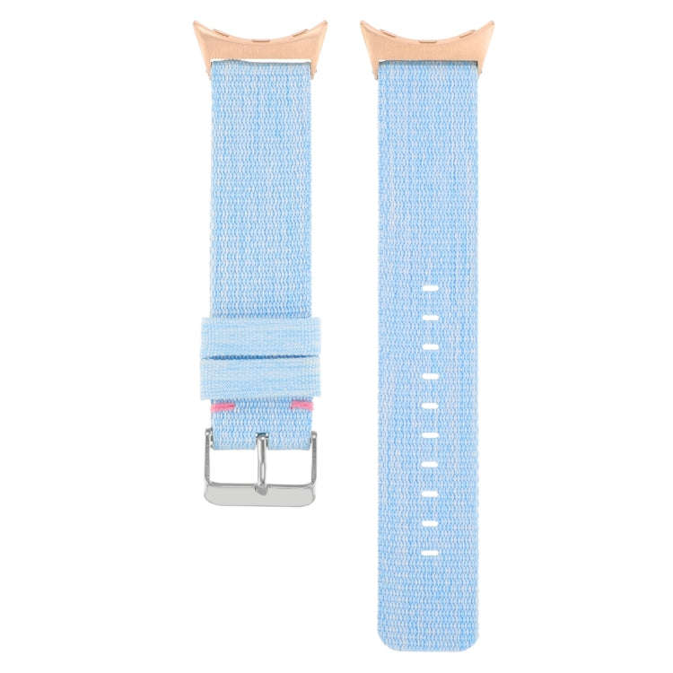 For Google Pixel Watch 2 / Pixel Watch Nylon Canvas Watch Band(Sky Blue)