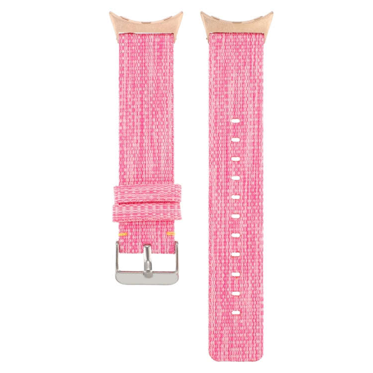 For Google Pixel Watch 2 / Pixel Watch Nylon Canvas Watch Band(Pink)