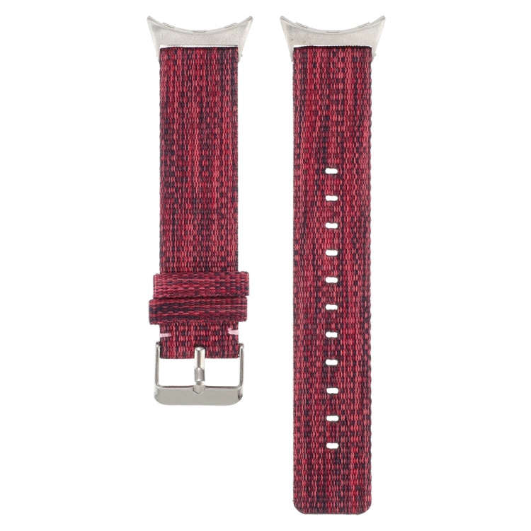 For Google Pixel Watch 2 / Pixel Watch Nylon Canvas Watch Band(Red)