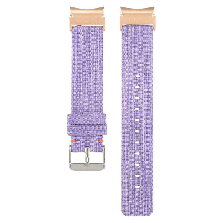 For Samsung Galaxy Watch6/6 Classic/5/5 Pro Nylon Canvas Watch Band(Lavender Purple)