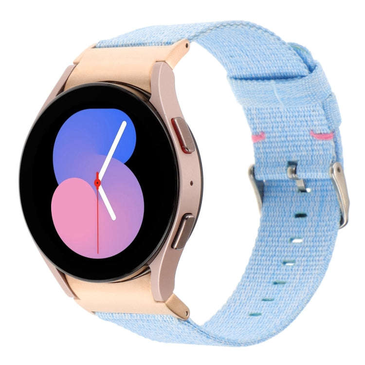 For Samsung Galaxy Watch6/6 Classic/5/5 Pro Nylon Canvas Watch Band(Sky Blue)