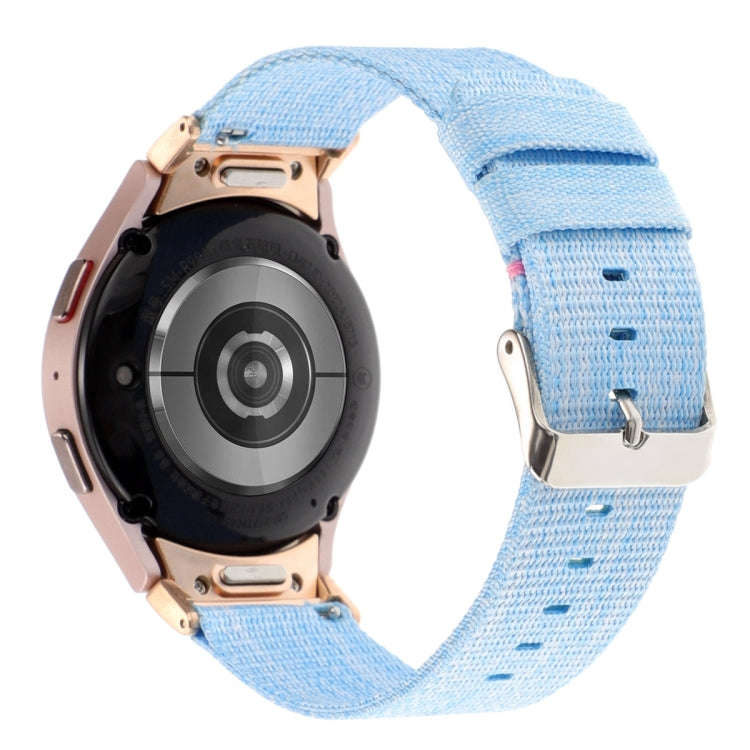 For Samsung Galaxy Watch6/6 Classic/5/5 Pro Nylon Canvas Watch Band(Sky Blue)