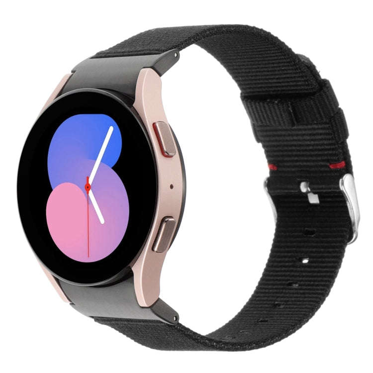 For Samsung Galaxy Watch6/6 Classic/5/5 Pro Nylon Canvas Watch Band(Black)