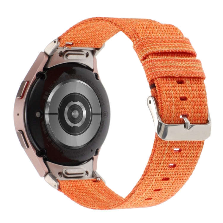 For Samsung Galaxy Watch6/6 Classic/5/5 Pro Nylon Canvas Watch Band(Orange)
