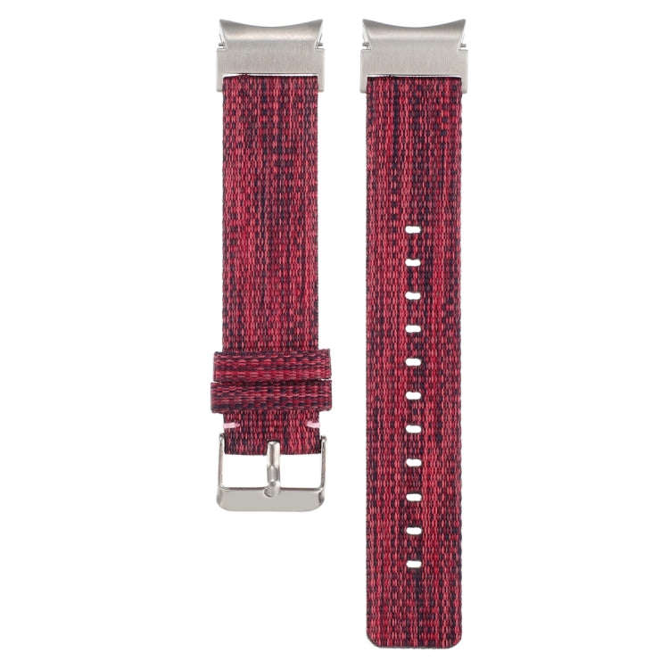 For Samsung Galaxy Watch6/6 Classic/5/5 Pro Nylon Canvas Watch Band(Red)