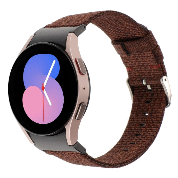 For Samsung Galaxy Watch6/6 Classic/5/5 Pro Nylon Canvas Watch Band(Wine Red)