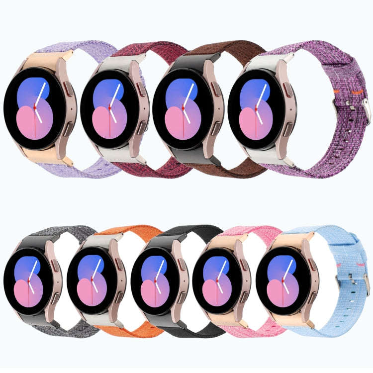 For Samsung Galaxy Watch6/6 Classic/5/5 Pro Nylon Canvas Watch Band(Sky Blue)