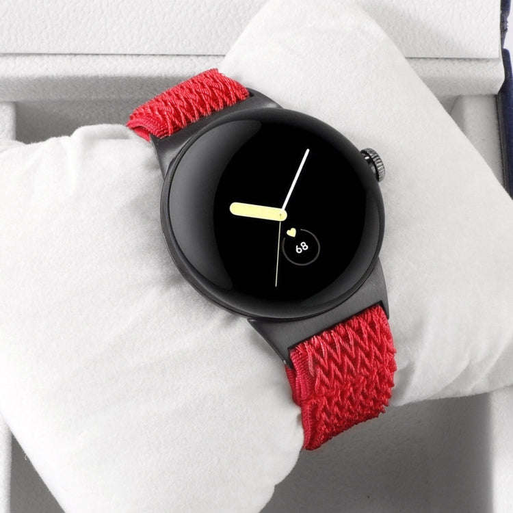 For Google Pixel Watch 2 / Pixel Watch 20mm Wave Braided Nylon Watch Band(Red)