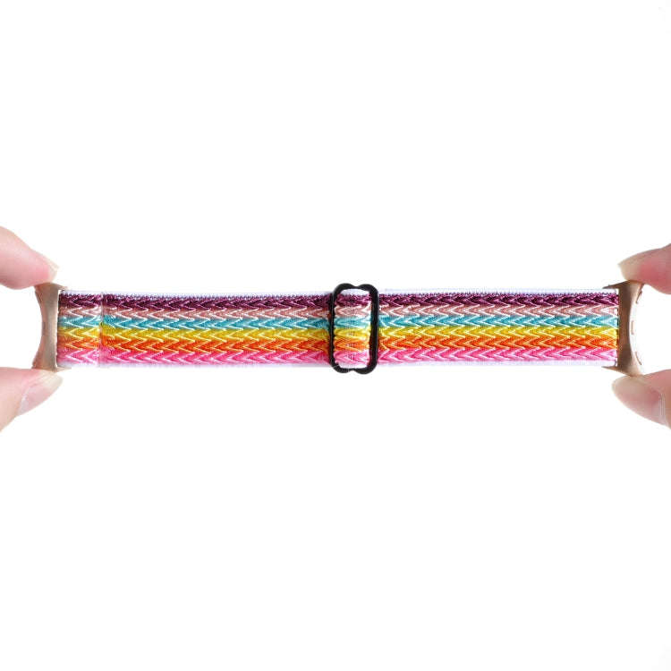 For Google Pixel Watch 2 / Pixel Watch 20mm Wave Braided Nylon Watch Band(Rainbow)