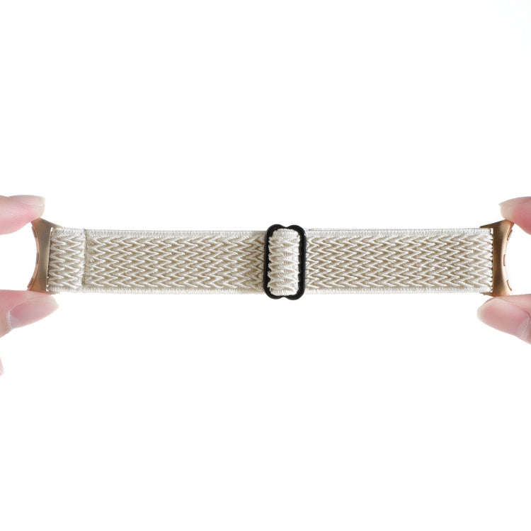 For Google Pixel Watch 2 / Pixel Watch 20mm Wave Braided Nylon Watch Band(Apricot)